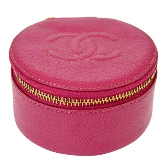 Chanel Pink Calfskin Jewelry Case Pouch XX90597